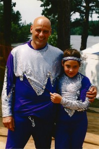 d and daugher before skiing at State Competition 1999